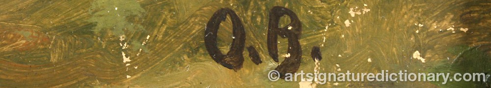Authentic signature by Otto BACHE on artwork