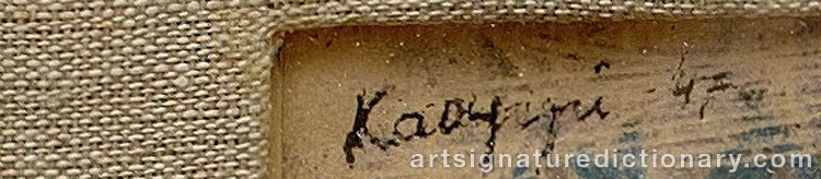 Authentic signature by Sten KAUPPI on artwork