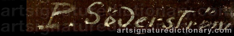 Authentic signature by Paul SÖDERSTRÖM on  artwork