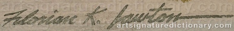 Authentic signature by Florian Kenneth LAWTON on  artwork
