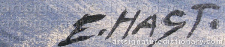 Authentic signature by Erik HAST on artwork
