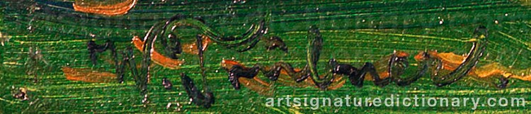 Authentic signature by Wilhelm TRÜBNER on Painting/Watercolour artwork