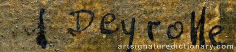 Authentic signature by Jean DEYROLLE on artwork