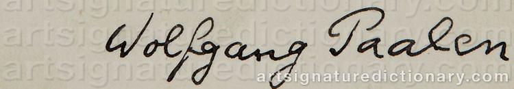 Authentic signature by Wolfgang PAALEN on  artwork