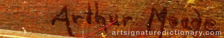 Authentic signature by Arthur MEADE on  artwork