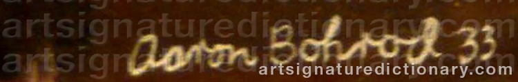 Authentic signature by Aaron BOHROD on  artwork
