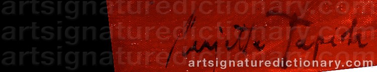 Authentic signature by Marjatta TAPIOLA on Painting/Watercolour artwork