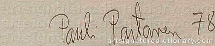 Authentic signature by Pauli PARTANEN on Drawing/Graphic/Print artwork