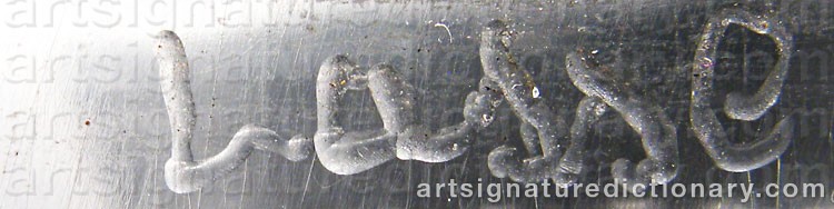 Authentic signature by Lasse BRANDER on  artwork