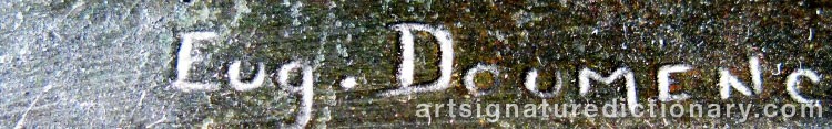 Authentic signature by Eugène DOUMENC on  artwork