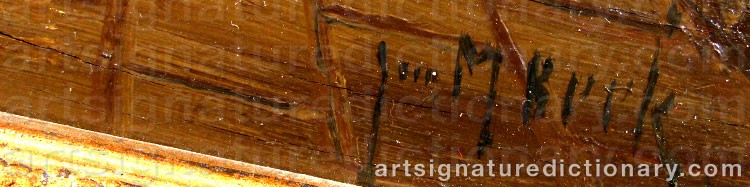 Authentic signature by Jan M. BEEK on  artwork