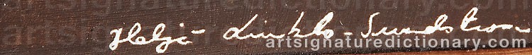 Authentic signature by Heljä LIUKKO-SUNDSTRÖM on  artwork