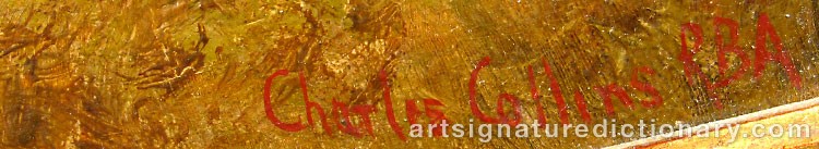 Authentic signature by Charles COLLINS on artwork