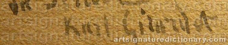 Authentic signature by Karl GIRARDET on  artwork