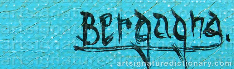 Authentic signature by Daniel BERGAGNA on  artwork