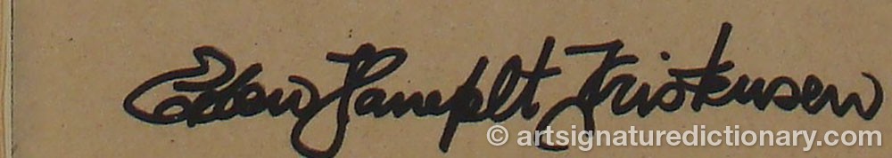 Authentic signature by Esben Hanefelt KRISTENSEN on  artwork