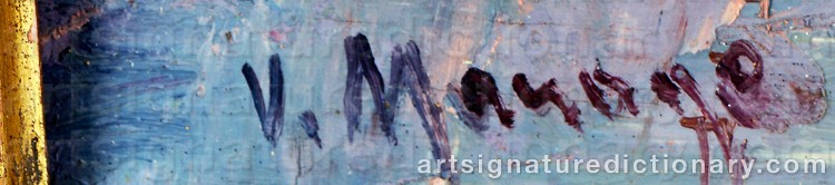 Authentic signature by Vincent MANAGO on Painting/Watercolour artwork