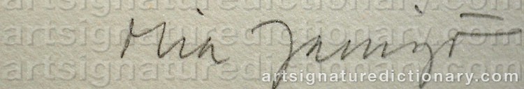 Authentic signature by Mia JARNSJÖ on  artwork