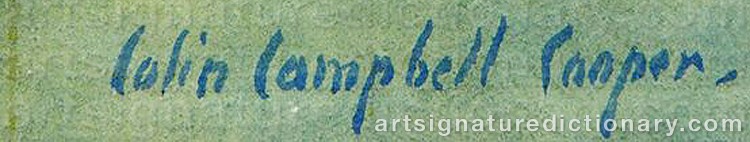 Authentic signature by Colin Campbell COOPER on Painting/Watercolour artwork