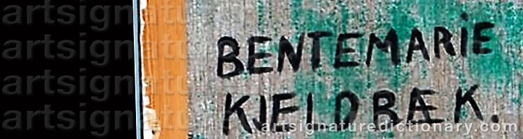Authentic signature by Bentemarie KJELDBÆK on  artwork