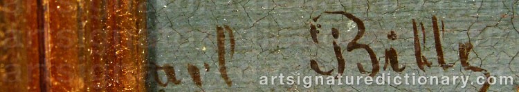 Authentic signature by Carl Ludwig BILLE on Painting/Watercolour artwork
