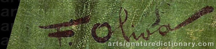 Authentic signature by Francesco OLIVA on Painting/Watercolour artwork