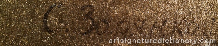 Authentic signature by Sergei Konstantinovich ZARYANKO on  artwork