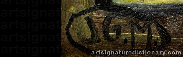 Authentic signature by Johann Georg MÜLLER on  artwork