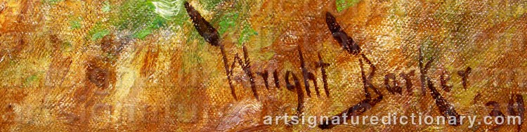 Authentic signature by Wright BARKER on  artwork