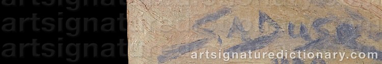 Authentic signature by Samuel A. DUSE on  artwork