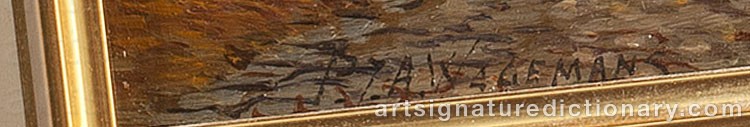 Authentic signature by Pieter Johannes Alexander WAGEMANS on  artwork