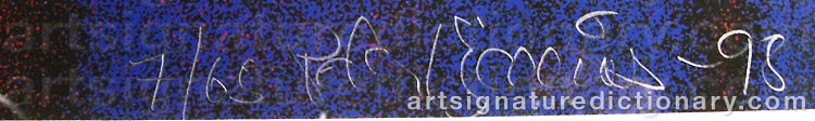 Authentic signature by Peter KJELLERÅS on artwork