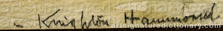 Authentic signature by Arthur Henry KNIGHTON HAMMOND on  artwork