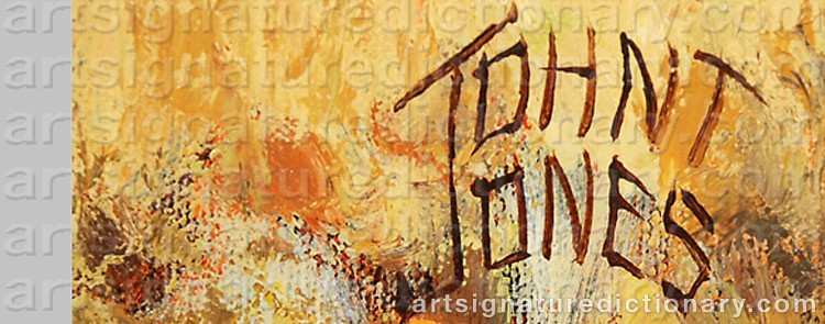 Authentic signature by John T. JONES on  artwork