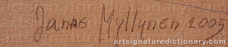 Authentic signature by Janne MYLLYNEN on  artwork