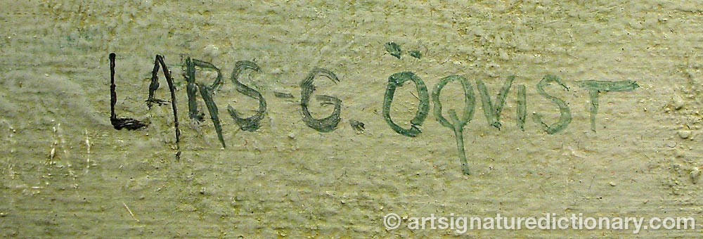 Authentic signature by Lars-G. ÖQVIST on artwork