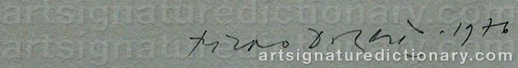 Authentic signature by Piero DORAZIO on artwork