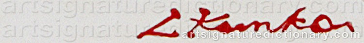 Authentic signature by Lech KUNKA on  artwork