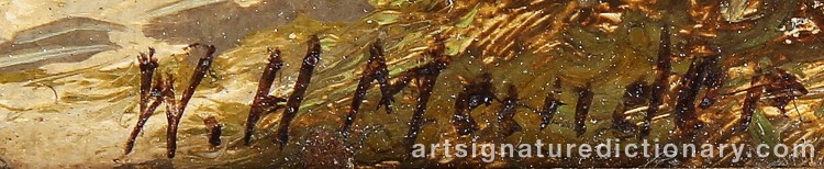 Authentic signature by William Henry MANDER on artwork