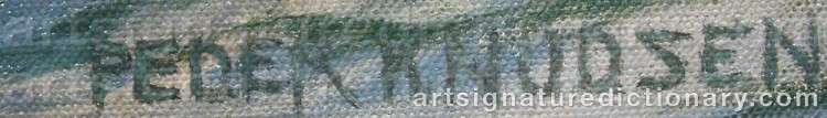 Authentic signature by Peder Jacob Marius KNUDSEN on artwork