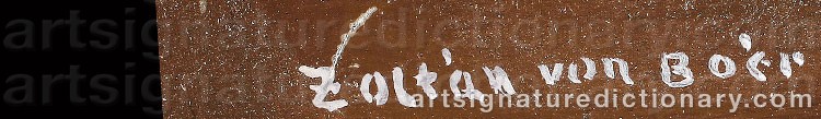 Signature by Zoltan Von BOER