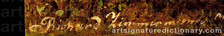 Authentic signature by August Richard ZIMMERMANN on Painting/Watercolour artwork