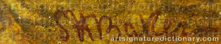 Authentic signature by Samuel Henry BAKER on  artwork