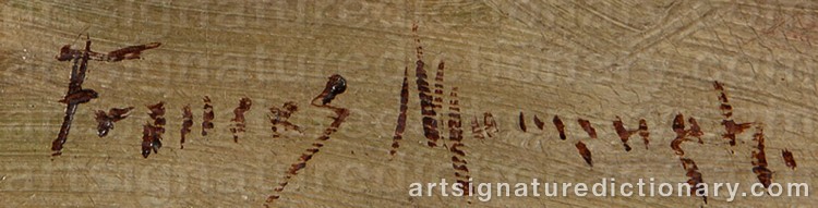 Authentic signature by Frances Miller MUMAUGH on  artwork