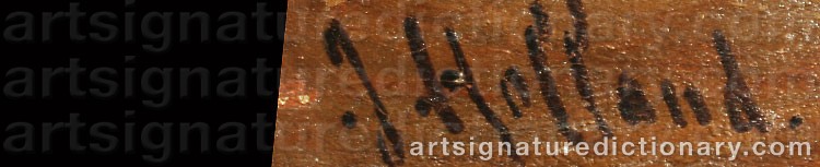 Authentic signature by John The Elder HOLLAND on Painting/Watercolour artwork
