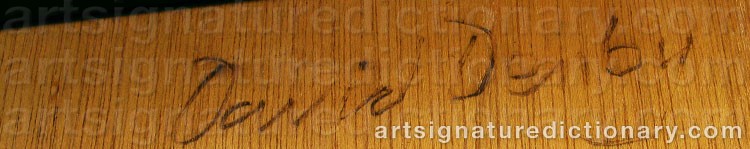 Authentic signature by David DENBY on artwork