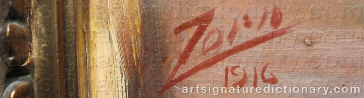 Forged signature of Anders ZORN