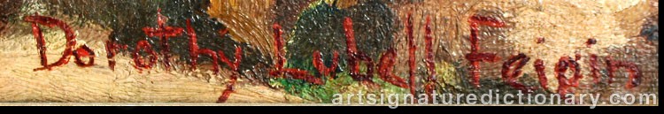 Authentic signature by Dorothy Lubell FEIGIN on  artwork
