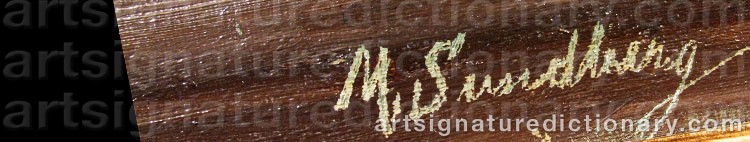 Authentic signature by Matilda BÅYSEN-SUNDBERG on  artwork