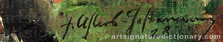 Authentic signature by Friedrich AHLERS-HESTERMANN on  artwork